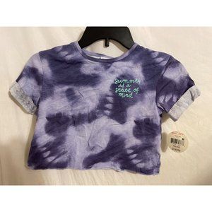 Children's Purple Crop Top Colorful Planet S Small (6/6X)